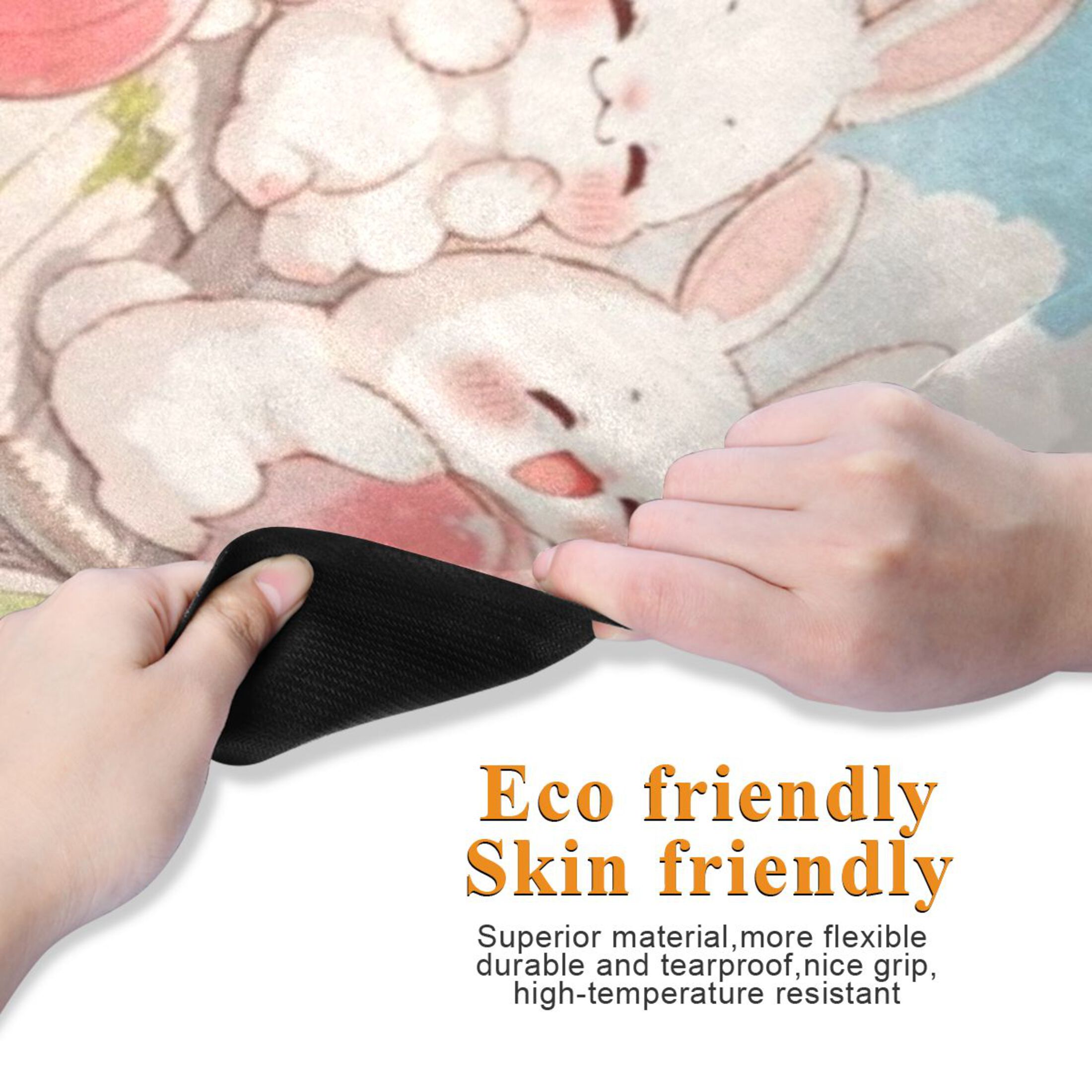 BZSMCE Yoga Mat Women Fitness Mat Peach Pile Bunnies Pattern