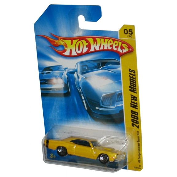 Hot Wheels 2008 New Models Yellow '69 Dodge Coronet Super Bee Toy Car 005/196