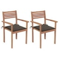 thumbnail image 2 of vidaXL 2/4/6/8x Solid Wood Teak Patio Chair with Cushions Seat Multi Colors, 2 of 28
