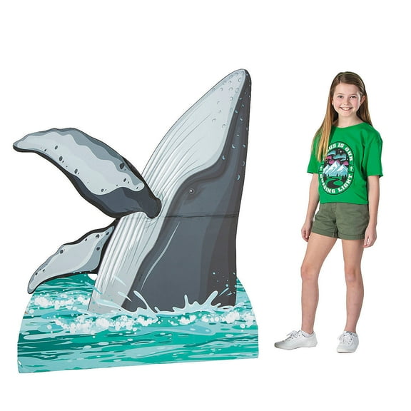 Fun Express 44" x 54" Great North VBS Whale Cardboard Cutout Stand-Up, Vacation Bible School Supplies