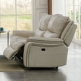 thumbnail image 3 of Furniture of America Caddo Upholstered Fabric Beige Reclining Loveseat, 3 of 5
