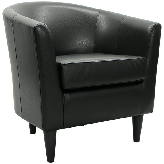 Fox Hill Trading Marlee Faux Leather Club Chair, Black