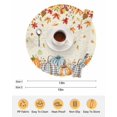 thumbnail image 6 of 13 Inch Round Placemats Set of 4, Orange Pumpkins Fall Non Slip Heat Insulation PP Table Mats, Thanksgiving Maple Leaf Rustic Washable Place Mats for Kitchen Dining Party Table Decor, 6 of 7