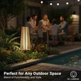 thumbnail image 4 of Outdoor Rattan Solar Floor Lamp Set of 2 -  Natural, 4 of 8