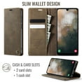 thumbnail image 3 of CaseMe Calf Leather Lining Microfibre Wallet Case for Samsung Galaxy A04S 6.5-inch with RFID Blocking,Magnetic Closure,Card Slots,Cash Slot,Kickstand,Shockproof Flip Folio Protective Phone Case,Brown, 3 of 10