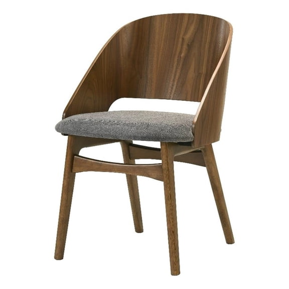ACME Delmon Side Chair (Set-2) in Fabric & Dark Walnut