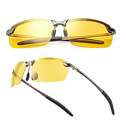 Kinglly Unisex Aviator Mirror Sunglasses Auto Drivers Anti-Reflection Night Goggles Driving Glasses