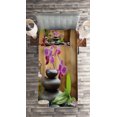 thumbnail image 2 of Ambesonne Spa Quilted Coverlet 2 Pcs, Warm Stones and Flowers, Twin Size, Purple Black and Green, 2 of 2