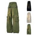 thumbnail image 3 of zfhfof Parachute Pants for Men Causal Baggy Cargo Pants Flat Pockets Streetwear Pants Drawstring Elastic Waist Joggers Hiking Trousers, 3 of 3