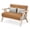 Brown, variant on Costway Loveseat for Small Spaces - Soft Chenille Armchair with Throw Pillows, Gray