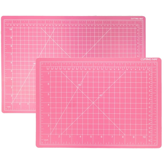 2pk Self Healing Cutting Mat Craft Supplies by ToolTreaux, Pink (9x12 and 12x18 inches)