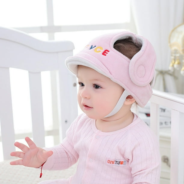 Casco de seguridad para bebés Protector de cabeza Sombrero anticaída ajustable para niños pequeños (rosa) Tmvgtek Para estrenar