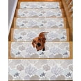 thumbnail image 2 of Gray Shell Coral Stair Treads for Wooden Steps Indoor Runner Rug Carpet, Coastal Summer Beach Nautical Ocean 4 Pieces Peel and Stick Staircase Step Treads Covers Washable Throw Door Mats, 30"x8", 2 of 6