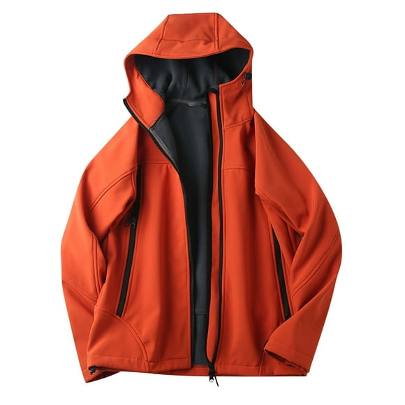 MeetoTime Waterproof Rain Jacket Oversized Hooded Jacket Fleece Lined Soft Raincoat for Men Women