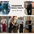 thumbnail image 6 of Women's Wide Leg Track Pants with Pockets, High Waisted Drawstring Sweatpants, Side Stripe Casual Lounge Workout Pants, 6 of 8