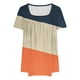 thumbnail image 4 of Fiudx Ofertas y Liquidaciones Top Holgado de Manga Corta Plisado con Cuello Extragrande Estampado para Mujer L-5Xl, 4 of 4