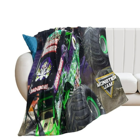 GRAVE DIGGER Luxury Flannel Blanket - Super Soft Anti-Static Plush Warm Blanket for Sofa Bed - Extra Large Cozy Blanket for Men and Women, Home Decor Gift.
