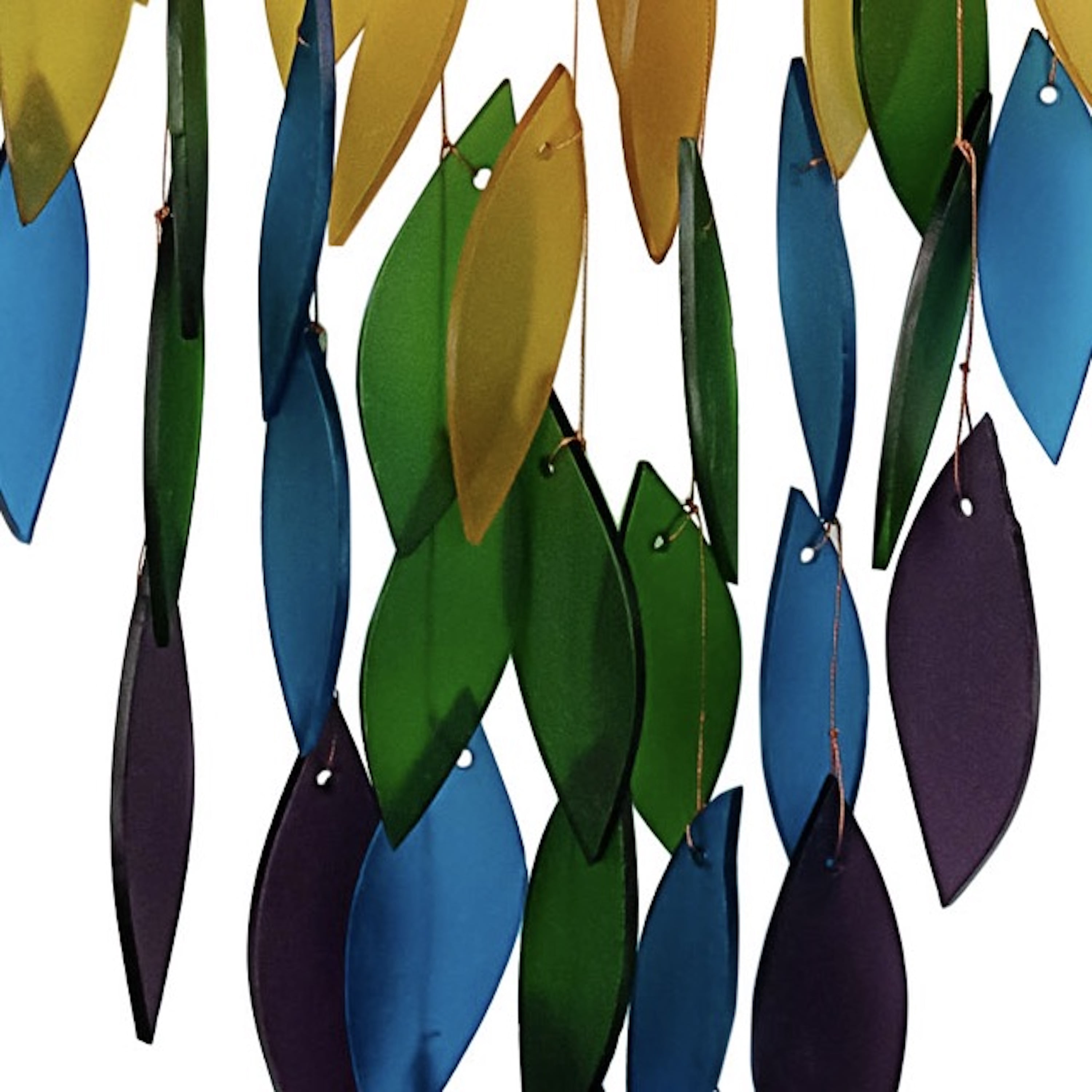 Blue Handworks Glass Wind Chime Deluxe Rainbow Waterfall Wind Chime for Outside
