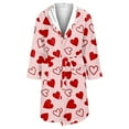 thumbnail image 5 of MEICHEN Plush Bathrobes for Women Valentine's Day Fleece Plush Robe Long Warm Plush Bathrobe Loungewear Jacket Printed Comfort Robe Women's Robes, 5 of 5