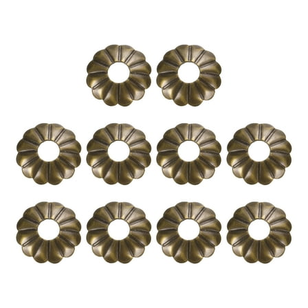 Uxcell 10pack Cabinet Knob Backplate, 0.79 Inch Drum Plum Shape Radial Backplate Washers Classical Furniture Decoration Gasket for Cabinet Drawer Cupboard Doors Hardware