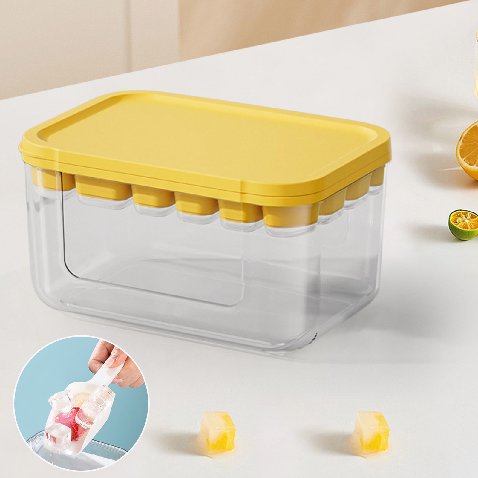 Tunhigl Sales Silica Gel Ice Tray Film with 22-cell Ice Box with Lid Food-grade Ice Maker Home Ice-cream Popsicle
