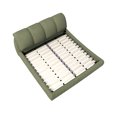thumbnail image 5 of Queen Size Platform Bed, Upholstered Bed Frame with Over-sized Padded Backrest, Thickening Pine Wood Slats and Solid Wood Legs, Sturdy Bed for Good Sleeping, Green, 5 of 9