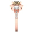 thumbnail image 3 of 3.005 ct Princess Cut Simulated Champagne Diamond 3 Stone 14K Rose Gold Womens Engagement Ring, 3 of 5