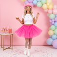 thumbnail image 2 of EANJE Fashion Ballet Skirt For Women Pleated Gauze Short Skirt Adult Dancing Skirt Tutu Skirts Hot Pink One Size, 2 of 6