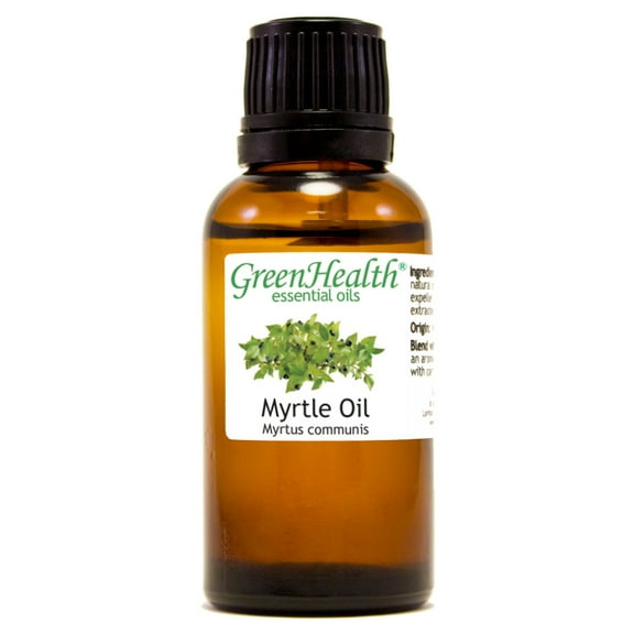 GreenHealth Myrtle – 1 fl oz (30 ml) Glass Bottle w/Euro Dropper – 100% Pure Essential Oil