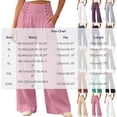 thumbnail image 3 of ClodeEU Women's High Waist Side Button Wide Leg Pants ,Casual Loose Palazzo Trousers with Pockets ,Women's Plus L, 3 of 5