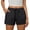 A-Black, variant on MaFYtyTPR Women's Elastic Waist Shorts Cotton Linen High Waisted and Wide Legged Solid Color Shorts A-Black L