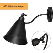 Swing Arm Wall Lamp - Rustic Vintage Wall Sconce Lighting 2 Pack Black