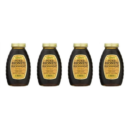 Gunter's Pure Buckwheat Honey, 16 fl Oz (Pack of 4)