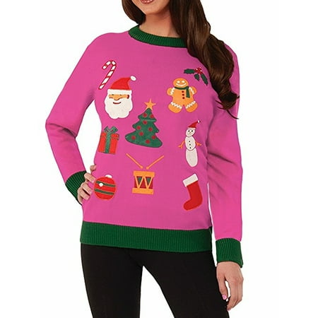 hot pink christmas sweater