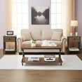 thumbnail image 2 of Taomika 3-piece Coffee Table Set with Shelf, Coffee Table with Set of 2 Nightstands, Brown Sets, 2 of 10