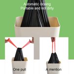 Langgg 15Pcs Rope Garbage Bags Drawstring PE Trash Handheld Automatic Closing Waste Pouch Bag Household Cleaning Tools