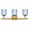 thumbnail image 2 of 516-3W-SG-G559-5BL Innovations Lighting Bridal Veil - 3 Light Bath Vanity-10 Inch Tall and 25 Inch Wide-Satin Gold Finish-Princess Blue Glass Color, 2 of 2