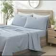 thumbnail image 4 of Kindlier 100% Organic Cotton Sheet Set – Deep Pocket Bedding Set King, Sky Blue, 4 of 5