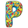 thumbnail image 1 of iscream Lettermania G Initial 16 Candy Collage Print Almohada con microperlas de forro polar en la espalda iscream 0810350000000, 1 of 1