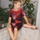 thumbnail image 4 of Fotbe Red Moon Lava Pijama Estampada de 2 Piezas para Niños – Ropa de Dormir de Manga Corta Cómoda para Niños y Niñas, Camiseta y Shorts de Algodón-XX-Large, 4 of 6