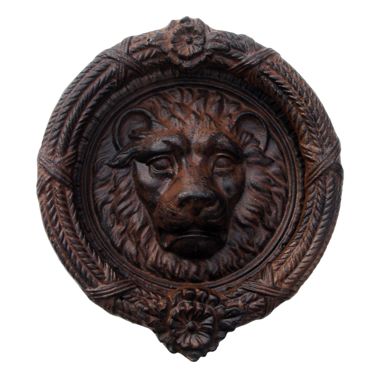 Cast Iron Small Lion Face Vintage Brown Door Knocker