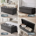 thumbnail image 4 of 50" Storage Ottoman Bench, Tufted Ottoman with Storage Bench for Living Room, Large End of Bed Bench Ottomans, Modern Entryway Benches, Window & Bedroom Benches for Foot of Bed,Darkgray, 4 of 16