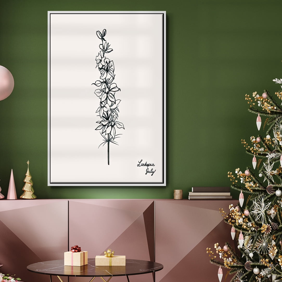 Annual Flowers VII - Framed Gallery Wrapped Holiday Canvas - 27 x 41 - White Frame