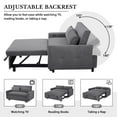 thumbnail image 3 of 3 in 1 Convertible Sleeper Sofa Bed, 57.5" Futon Couch with USB Ports and Adjustable Backrest, Modern Corduroy Loveseat Sofa with 2 Throw Pillows for Living Room, Dark Grey, 3 of 9