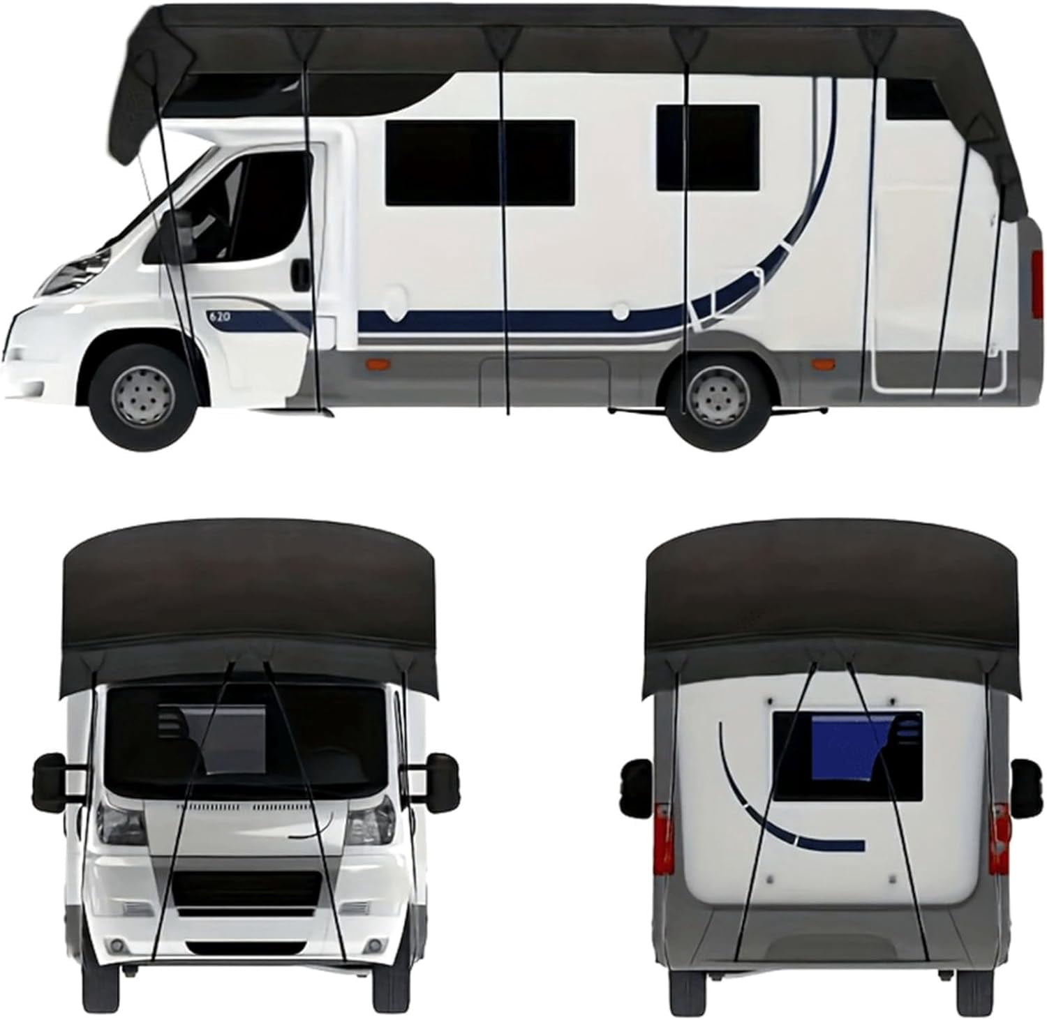 Heavy Duty RV Roof Cover, Waterproof & UV Resistant for RVs, for 16ft to 42ft RVs, Class A/B/C Motorhomes, Popup & Truck Campers, Travel Trailers