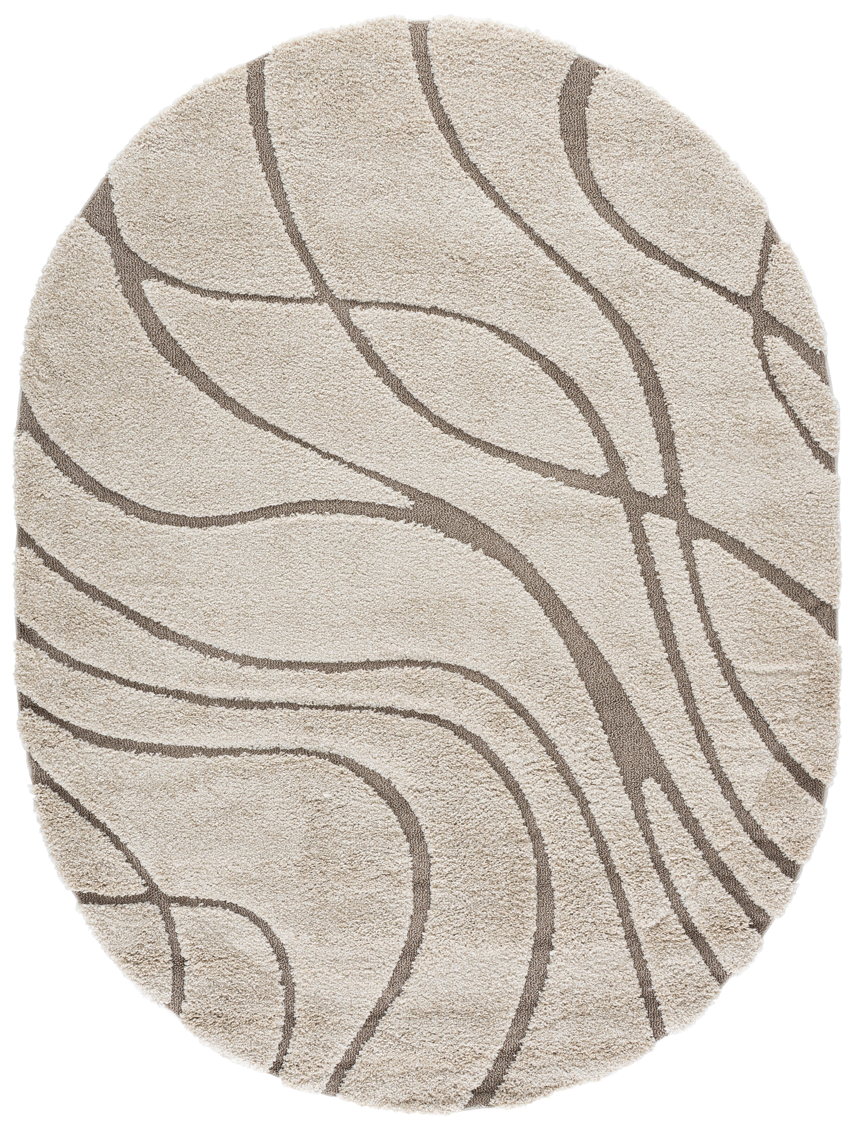 Safavieh Florida Tamzen Abstract Shag Area Rug, Cream/Beige, 8' x 10' Oval
