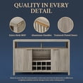 thumbnail image 6 of OAKHAM Bar Cabinet with Wine Rack, Wine Bar Buffet Cabinet with Storage, Liquor Bar Buffet Sideboard, Gray Oak, 6 of 9