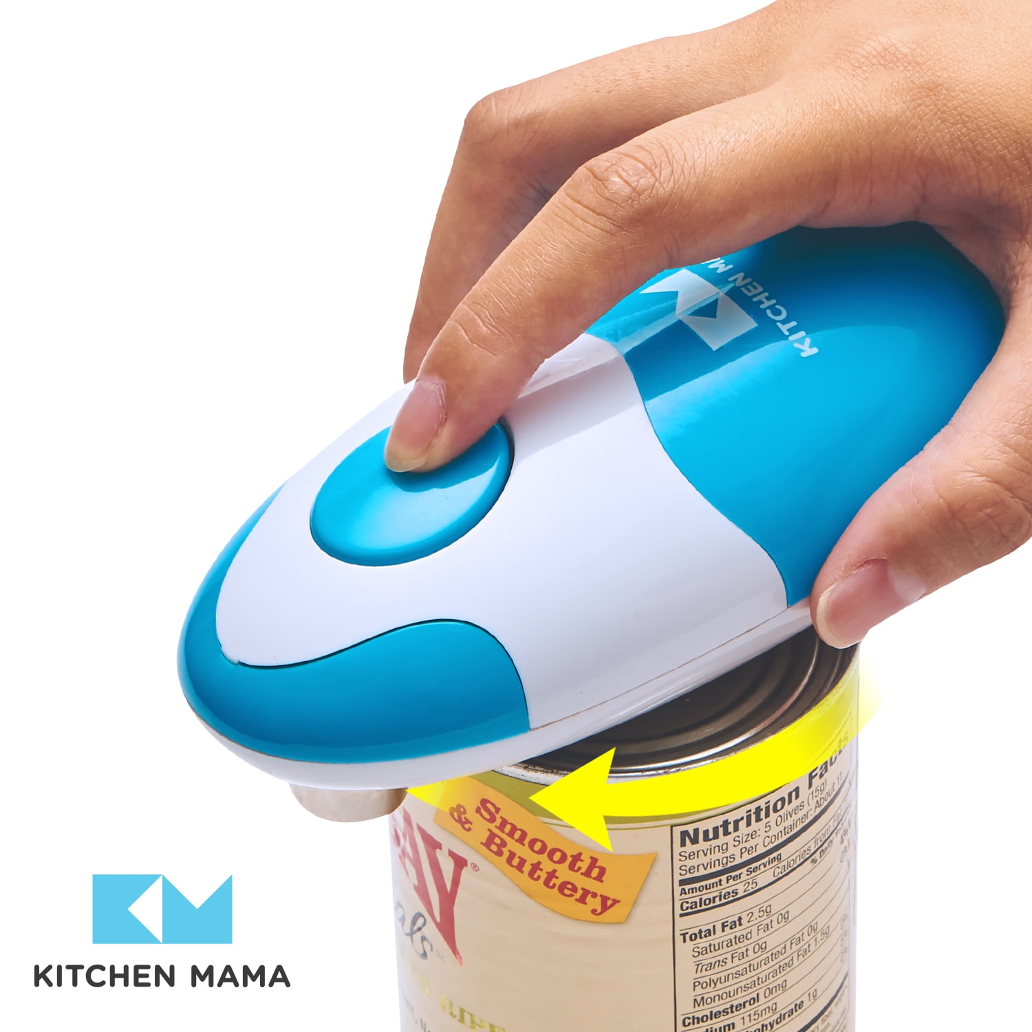 Kitchen Mama Handheld Electric Can Opener, Sky Blue