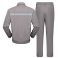thumbnail image 3 of Penkiiy Unisex Work Suit With Long Sleeves Coat Jacket And Reflective Pants Color Blocking Set XS Gray, 3 of 8
