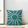 thumbnail image 3 of Summer Outdoor Pillow Covers 18x18 Inch 2 Pcs, Aqua Teal Cream Sun Boho Decorative Throw Pillows,Sunshine Abstract Farmhouse Decor Pillowcase Linen Cushion Cover for Home Couch Sofa Bed, 3 of 6